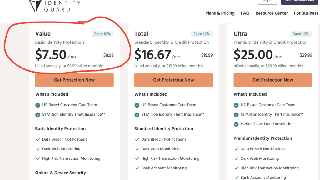 Aura vs Identity Guard Comparison